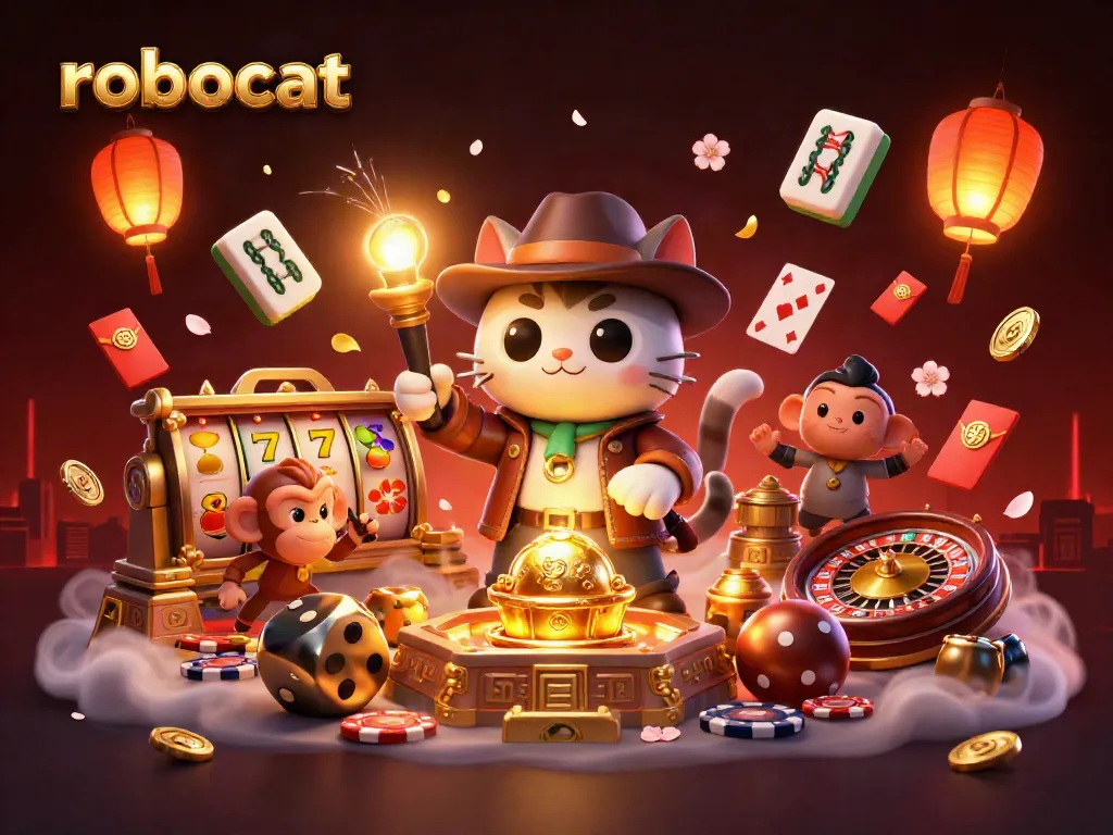 Engage in thrilling casino adventures with robocat as ancient artifacts and casino games collide.